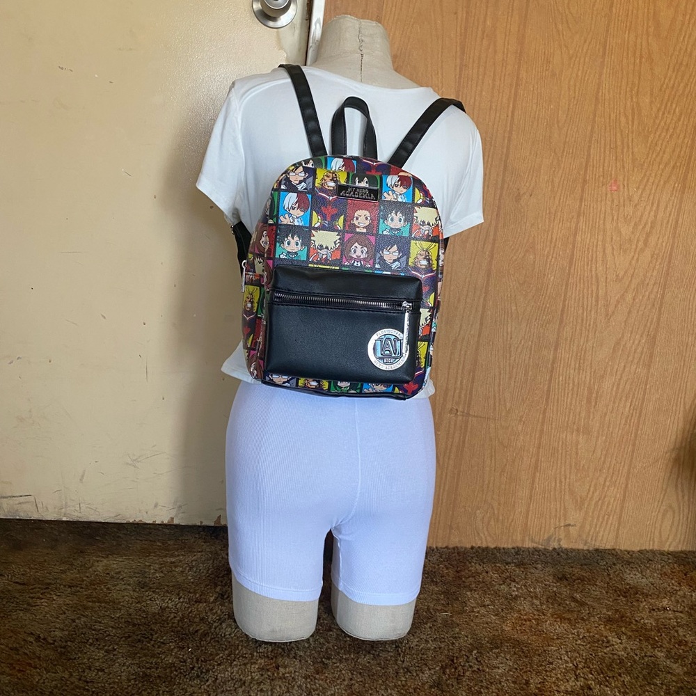 Character Print Mini Backpack with Black Accents